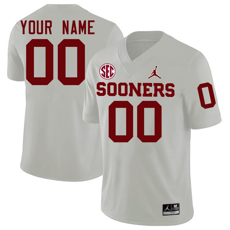 Custom Oklahoma Sooners Name And Number Football Jerseys-White